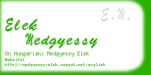 elek medgyessy business card